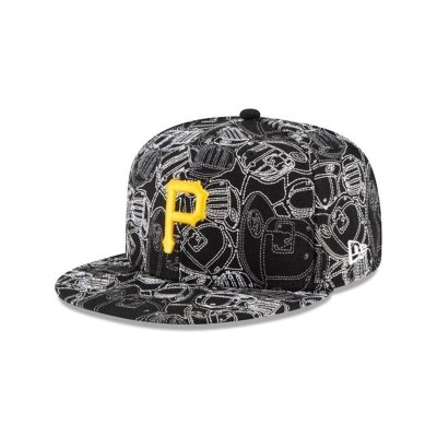 Black Pittsburgh Pirates Hat - New Era MLB Caps Chaos 59FIFTY Fitted Caps USA2053874